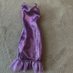 Barbie Doll Clothes Fashionista Purple Metallic Dress B11